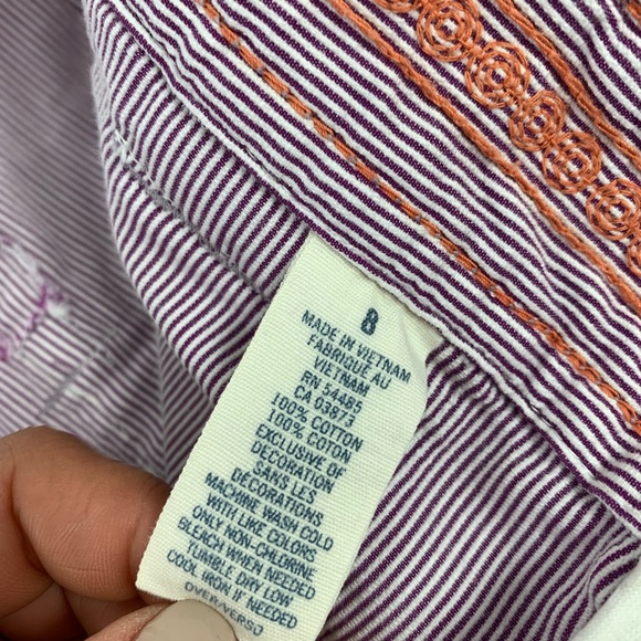 American Eagle AE Striped Shorts Cuffed Hem Chino - Picture 5 of 8